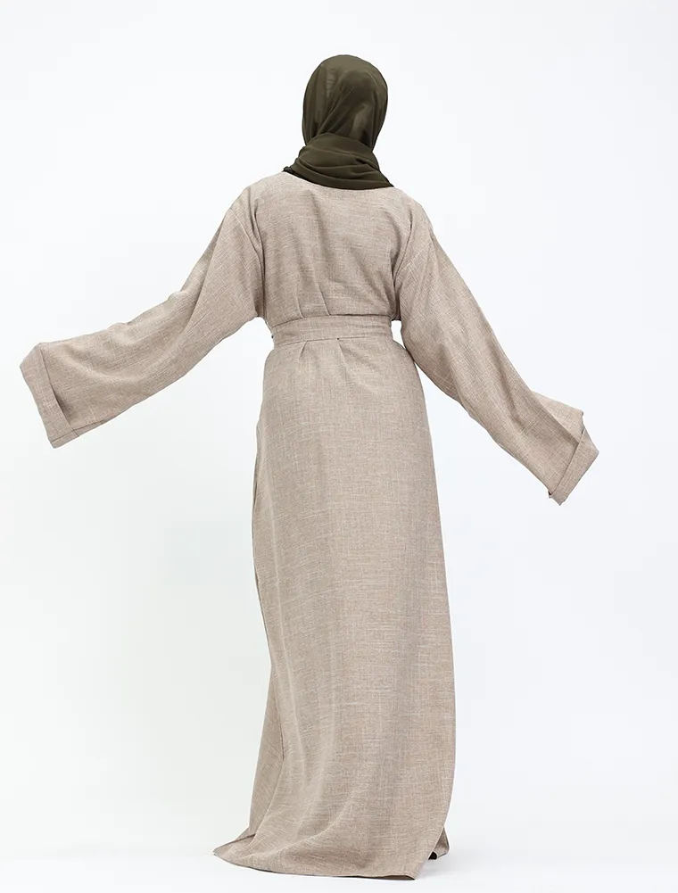 Mocha Linen Abaya